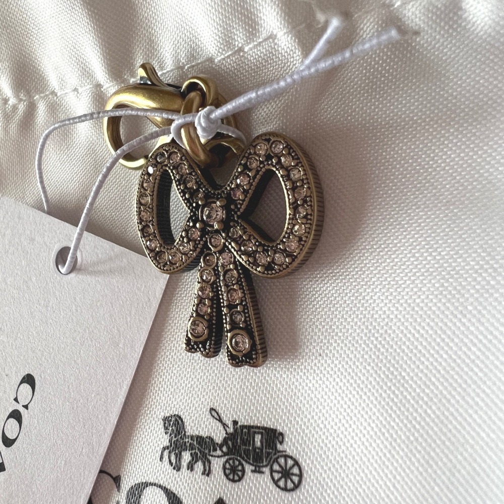 Coach DIY Mini Bag Charm 3-D Double Sided Crystal Bow CCX80 New with Tags